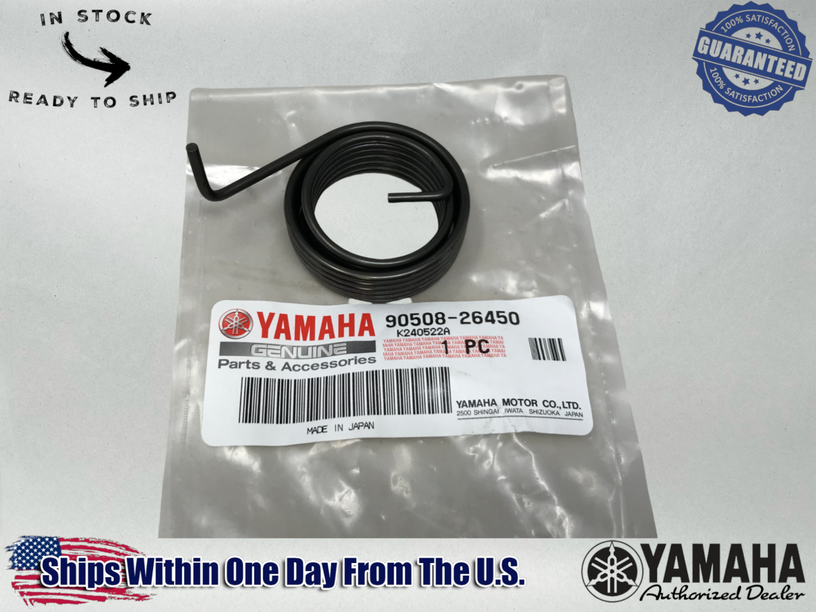 Yamaha Genuine OEM Authentic Kick Starter Return Torsion Spring 90508-26450-00