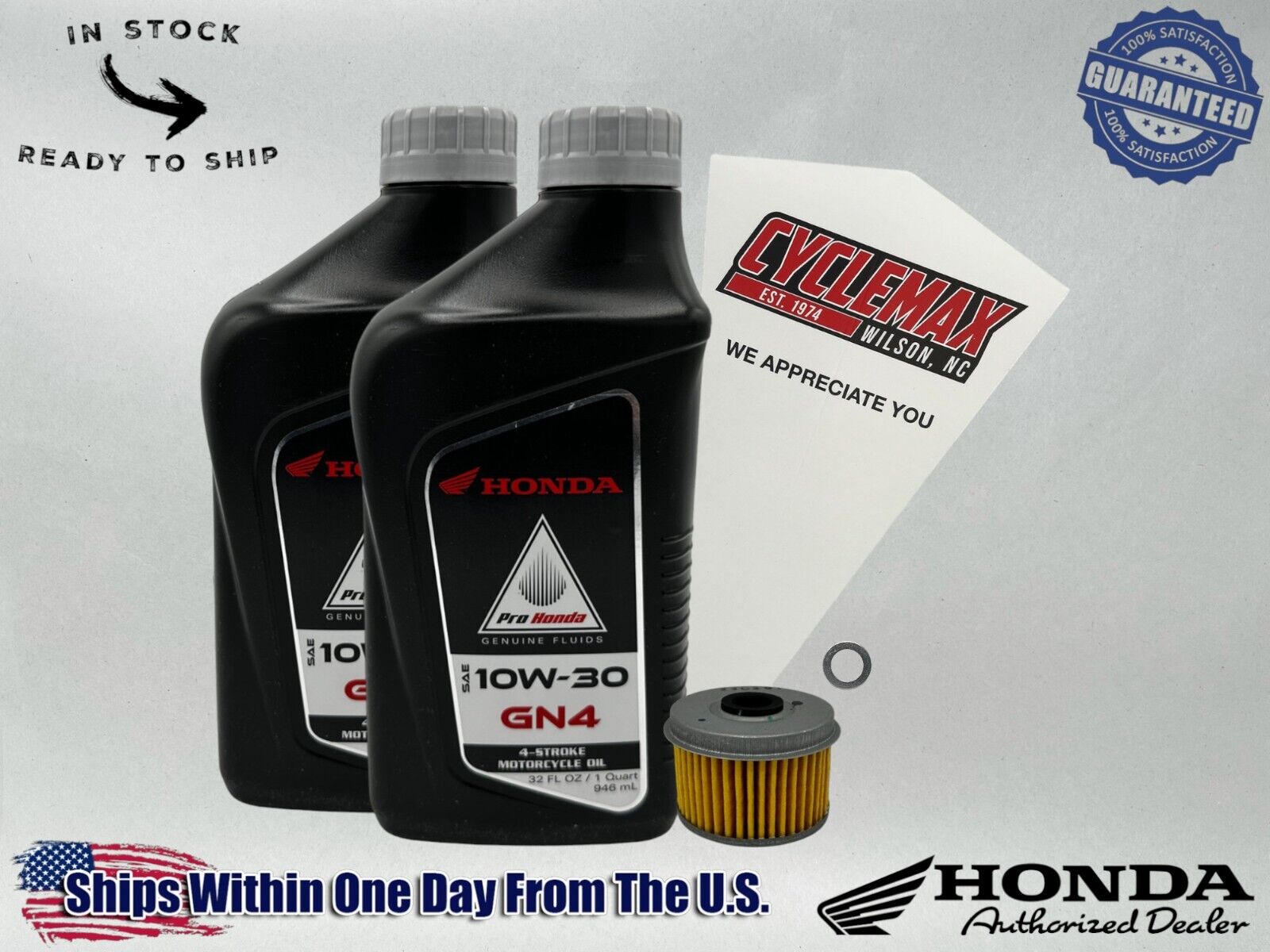 Cyclemax Standard GN4 10W-30 Oil Change Kit fits 2018-2024 Honda CB300R