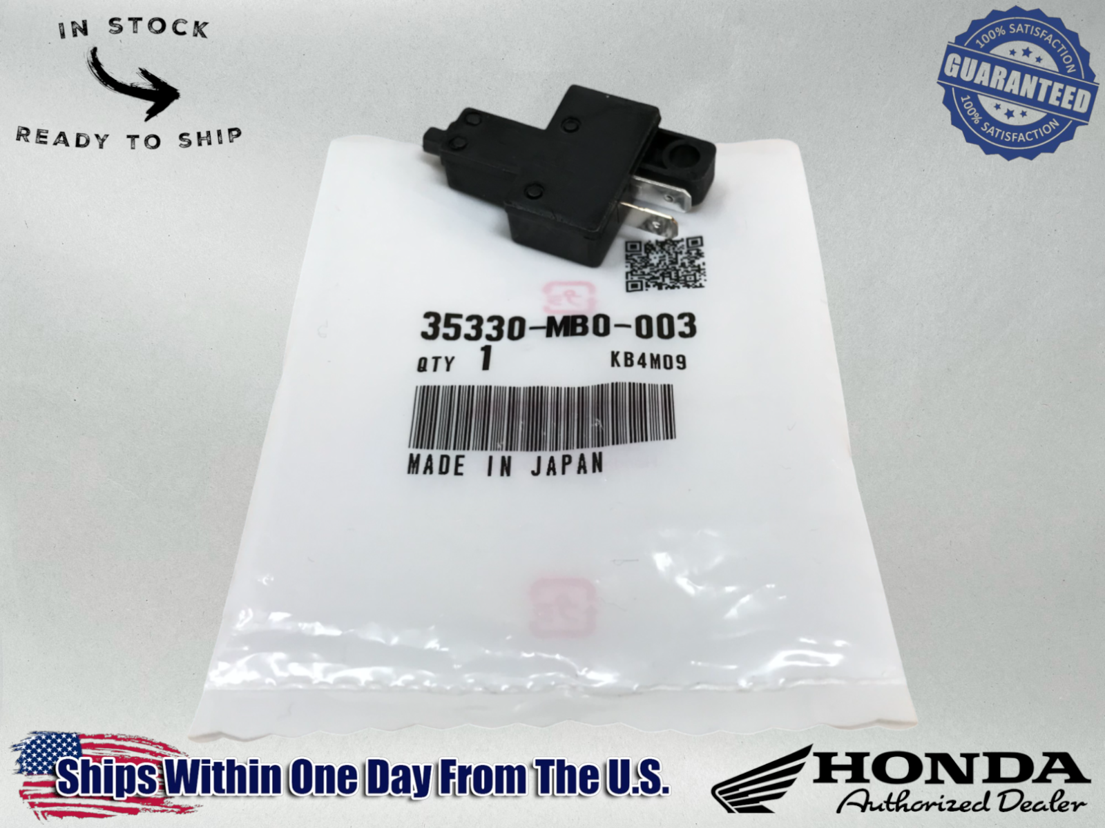 Honda OEM Left Clutch Lever Switch Assembly (Many Models) #C249 35330-MB0-003