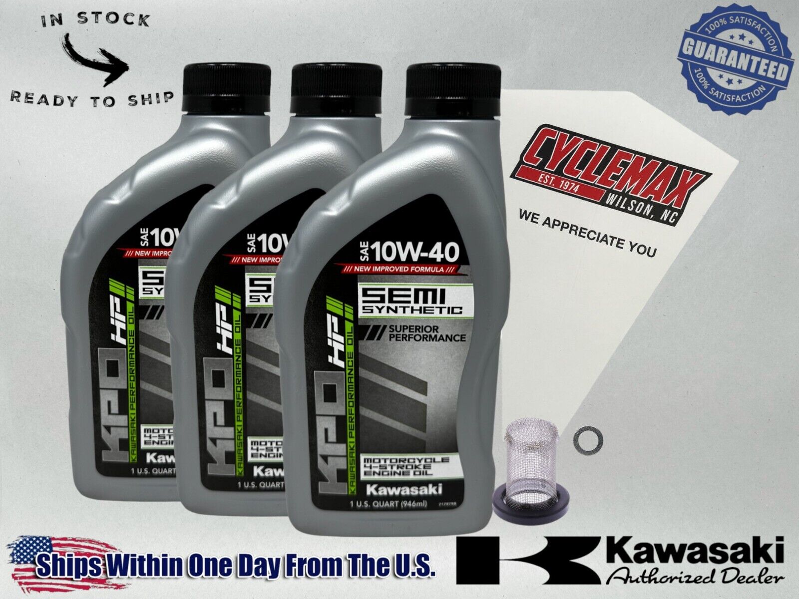 Cyclemax Semi-Synthetic KPO Oil Change Kit fits 1993-1996 Kawasaki KLX650