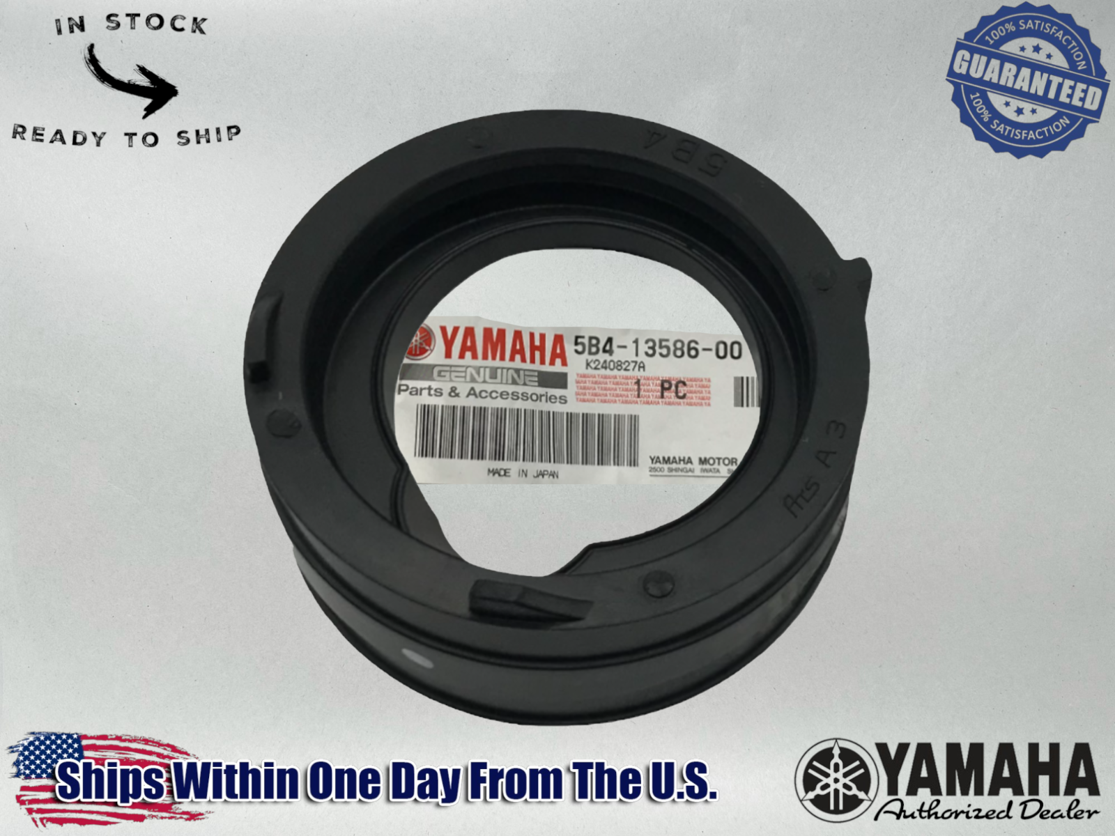 Yamaha Genuine OEM Authentic CARBURETOR INTAKE JOINT BOOT 5B4-13586-00-00