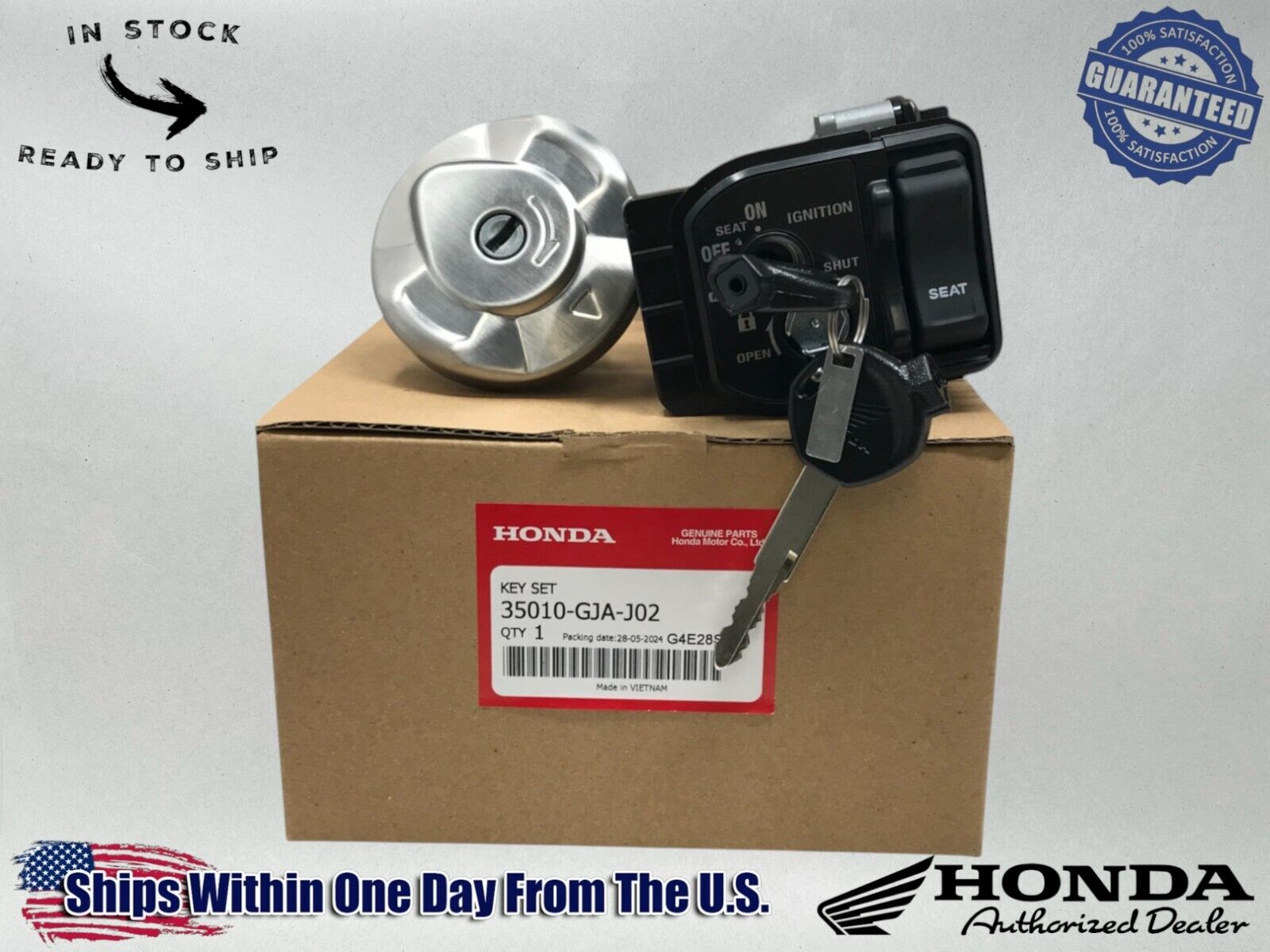 Honda Ignition Switch Lock Set 16+ NCW50 Keys Gas Cap Kit S282 35010-GJA-J02