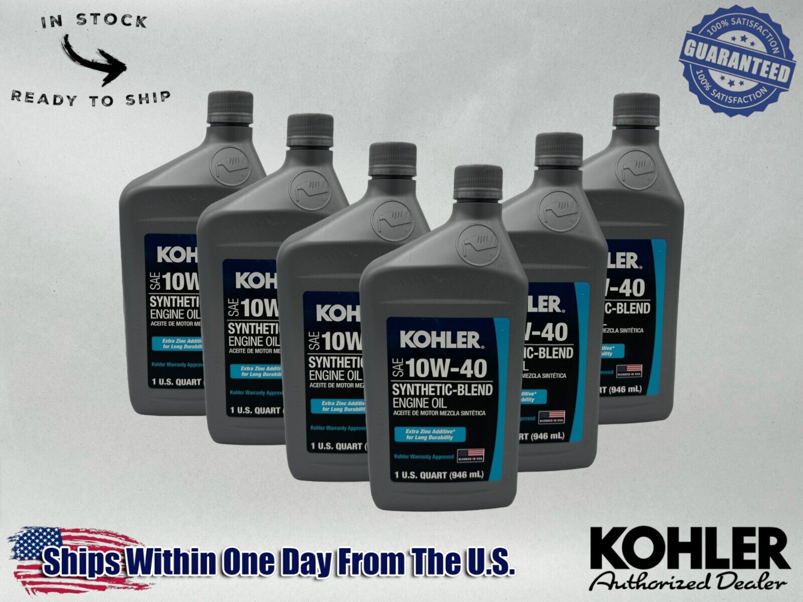 Kohler Genuine OEM SAE 10W-40 Synthetic-Blend Engine Oil 25 357 71-S-6PACK