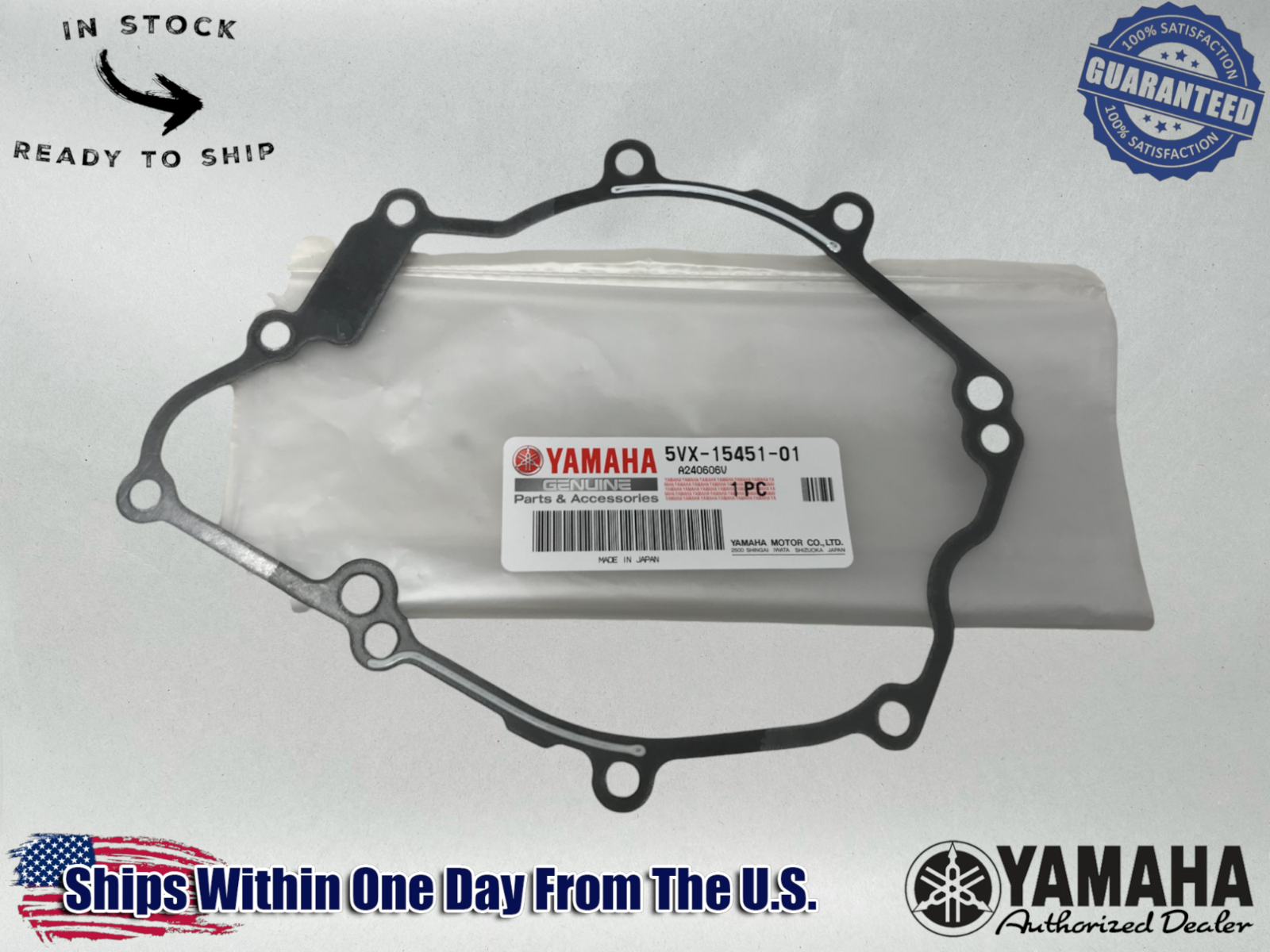 Yamaha Genuine OEM Authentic Stator Ignition Cover Gasket 5VX-15451-01-00