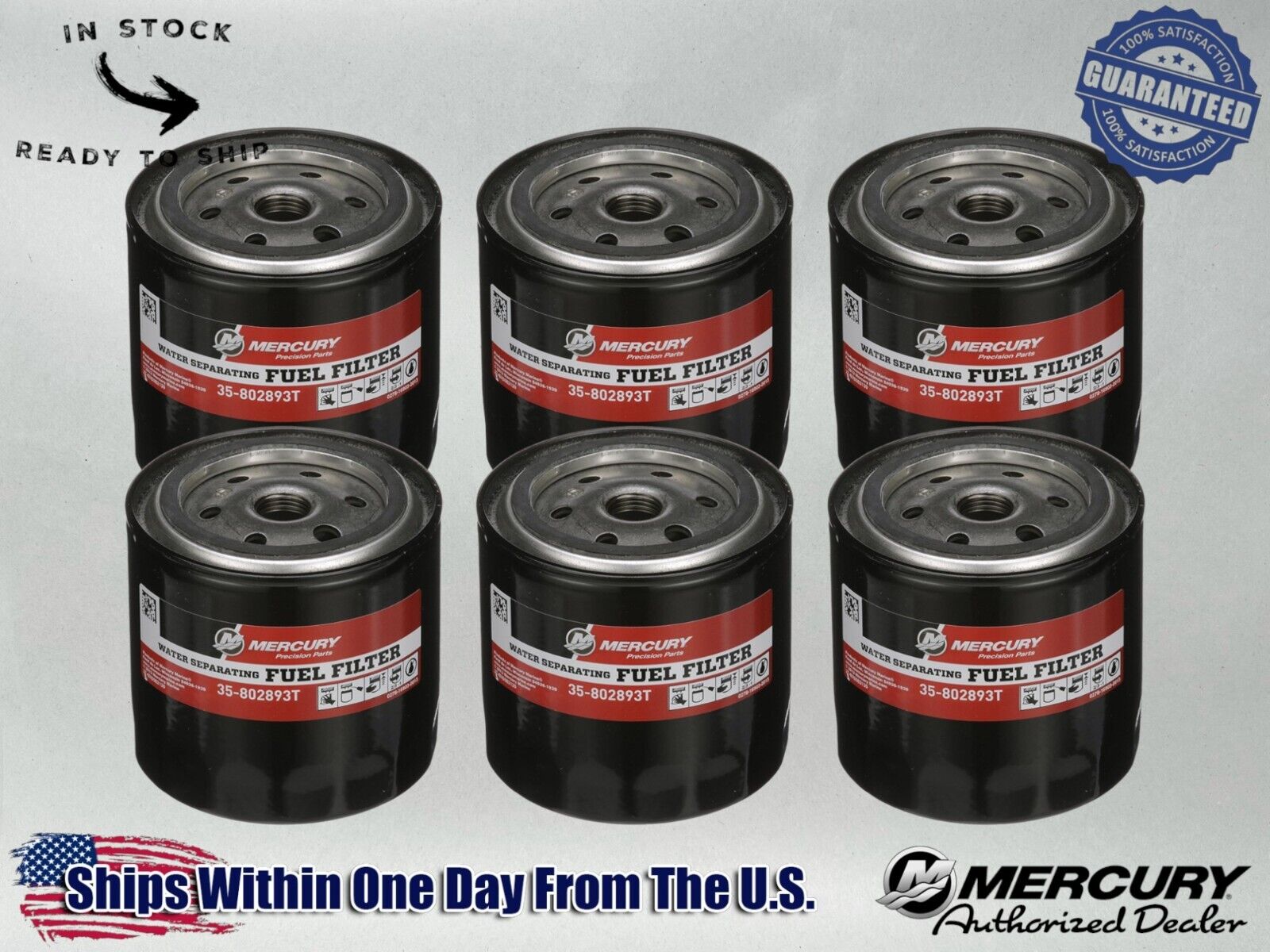 OEM Water Sep Fuel Filter for Mercury and MerCruiser RM Systems 802893T-6PACK