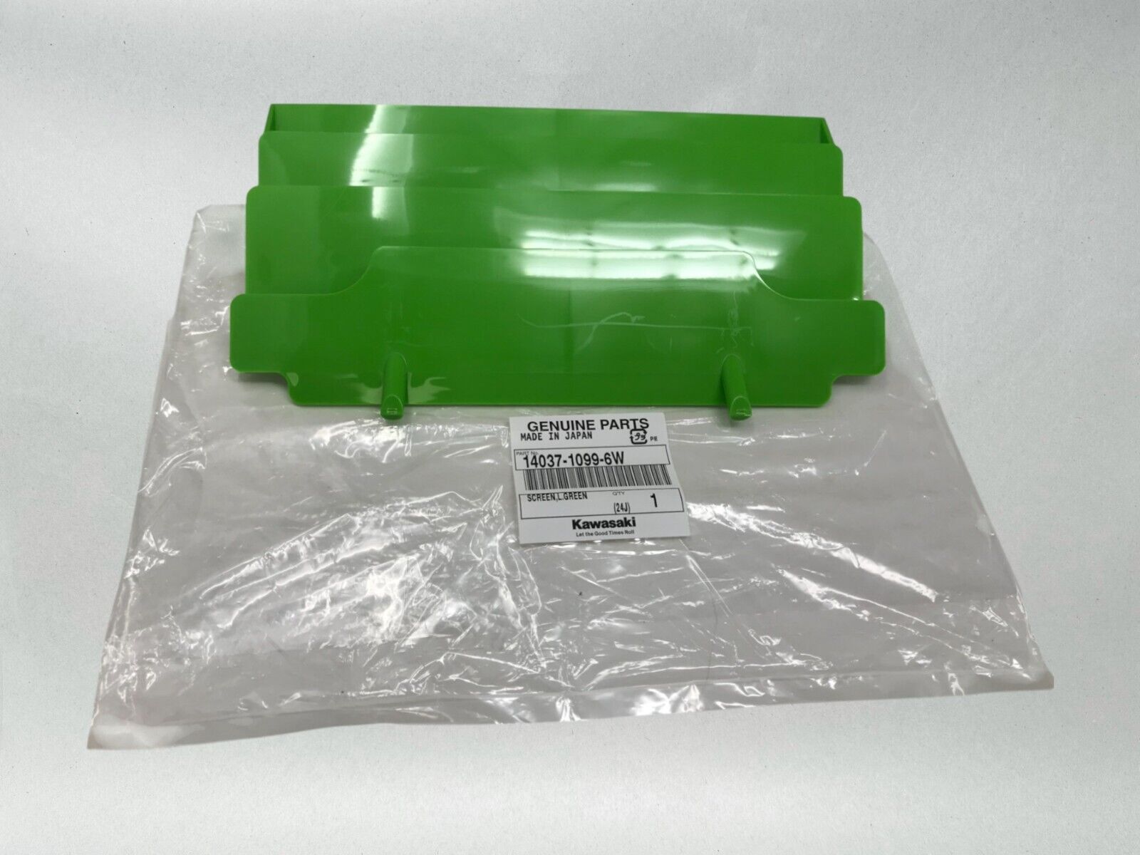 Kawasaki OEM 2 Radiator Shrouds Guards KX125 KX250 KX500 KDX250 14037-1099-6W