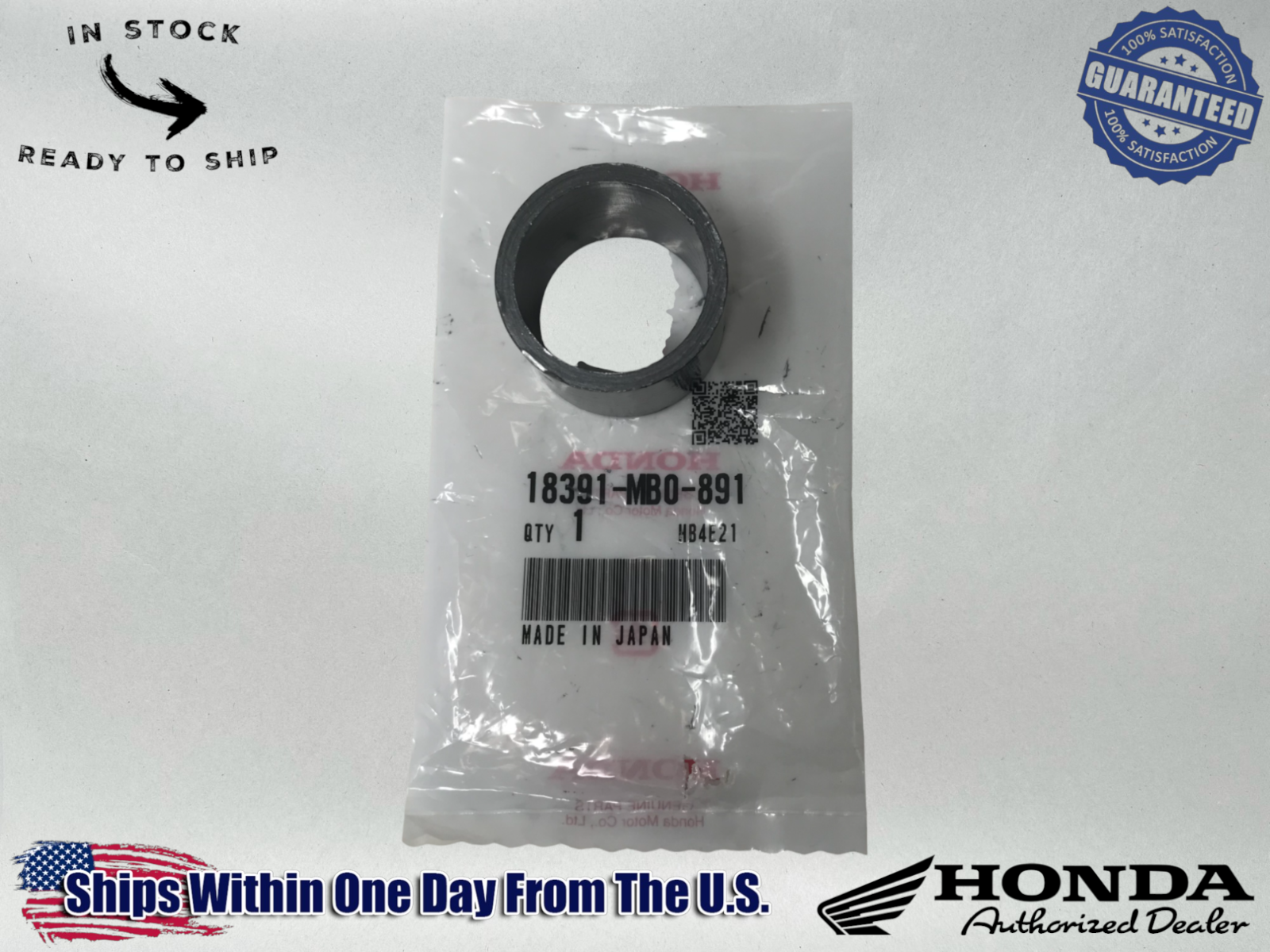 Honda Genuine OEM Authentic GASKET EX. 18391-MB0-891