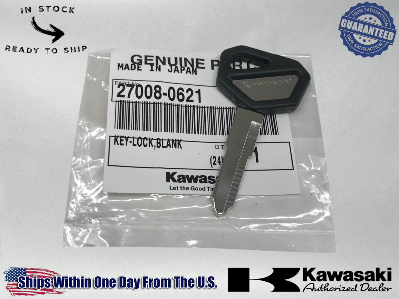 Kawasaki Key Blank Ninja ZX11 250R 600R Concours GPZ 1100 Eliminator 27008-0621