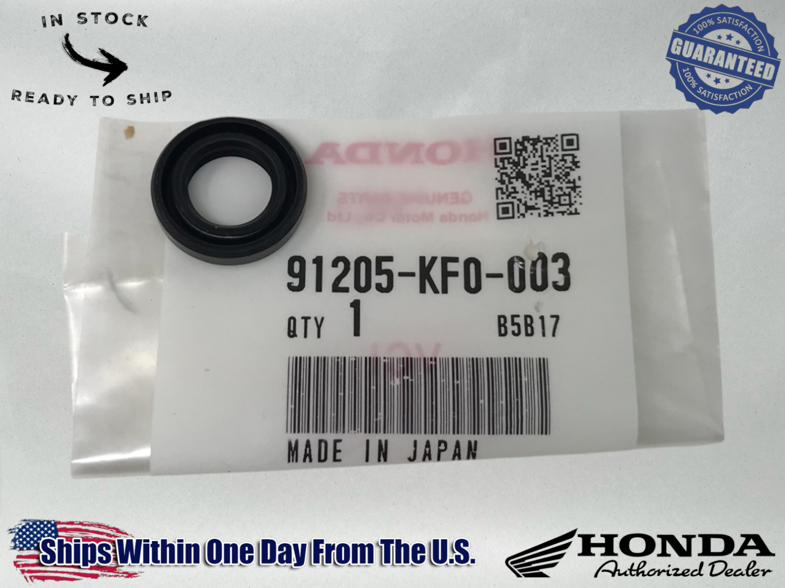 honda Genuine OEM Authentic OIL SEAL (12X20X5) 91205-KF0-003