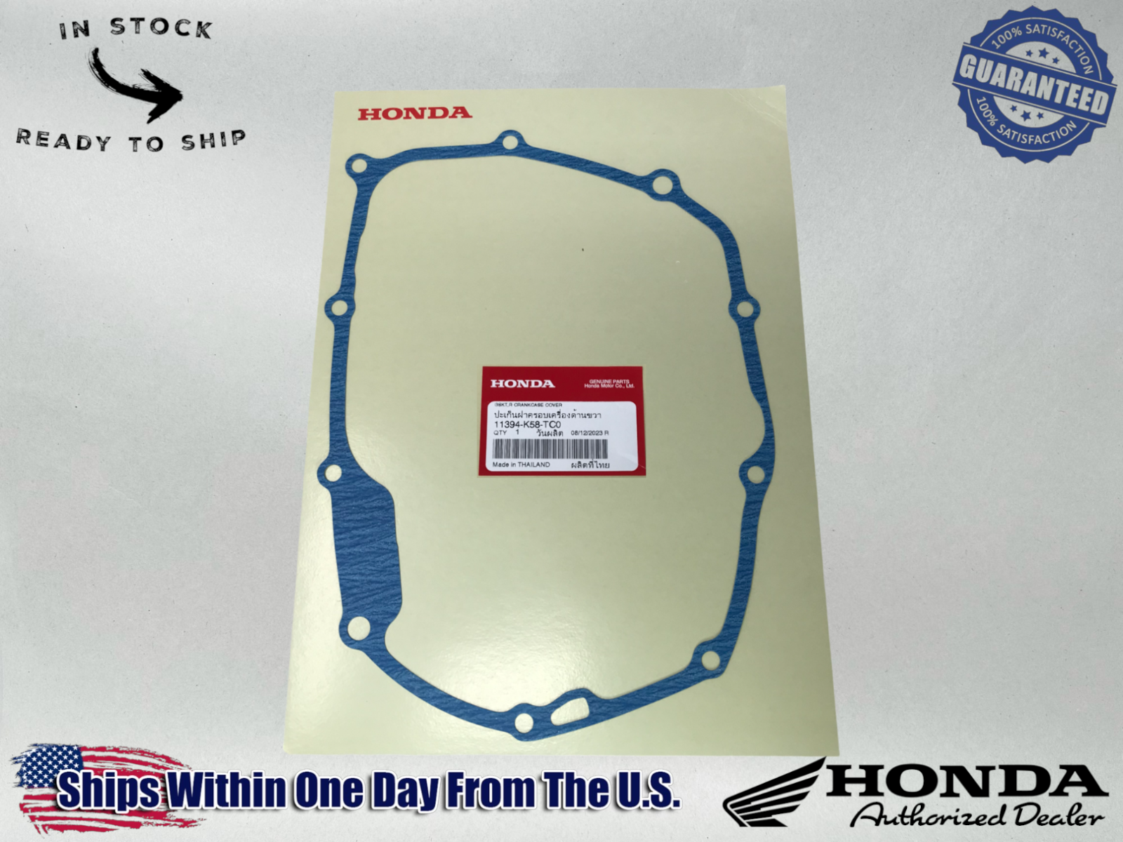 Honda Genuine OEM Right Crankcase Cover Gasket 11394-K58-TC0 CRF110F 2021-23