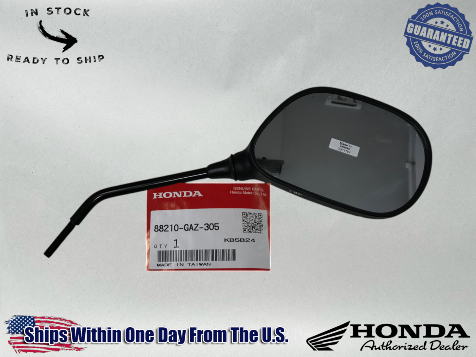 Honda Genuine OEM Rt Side Rear View Mirror NPS50 Ruckus 03-25 88210-GAZ-305