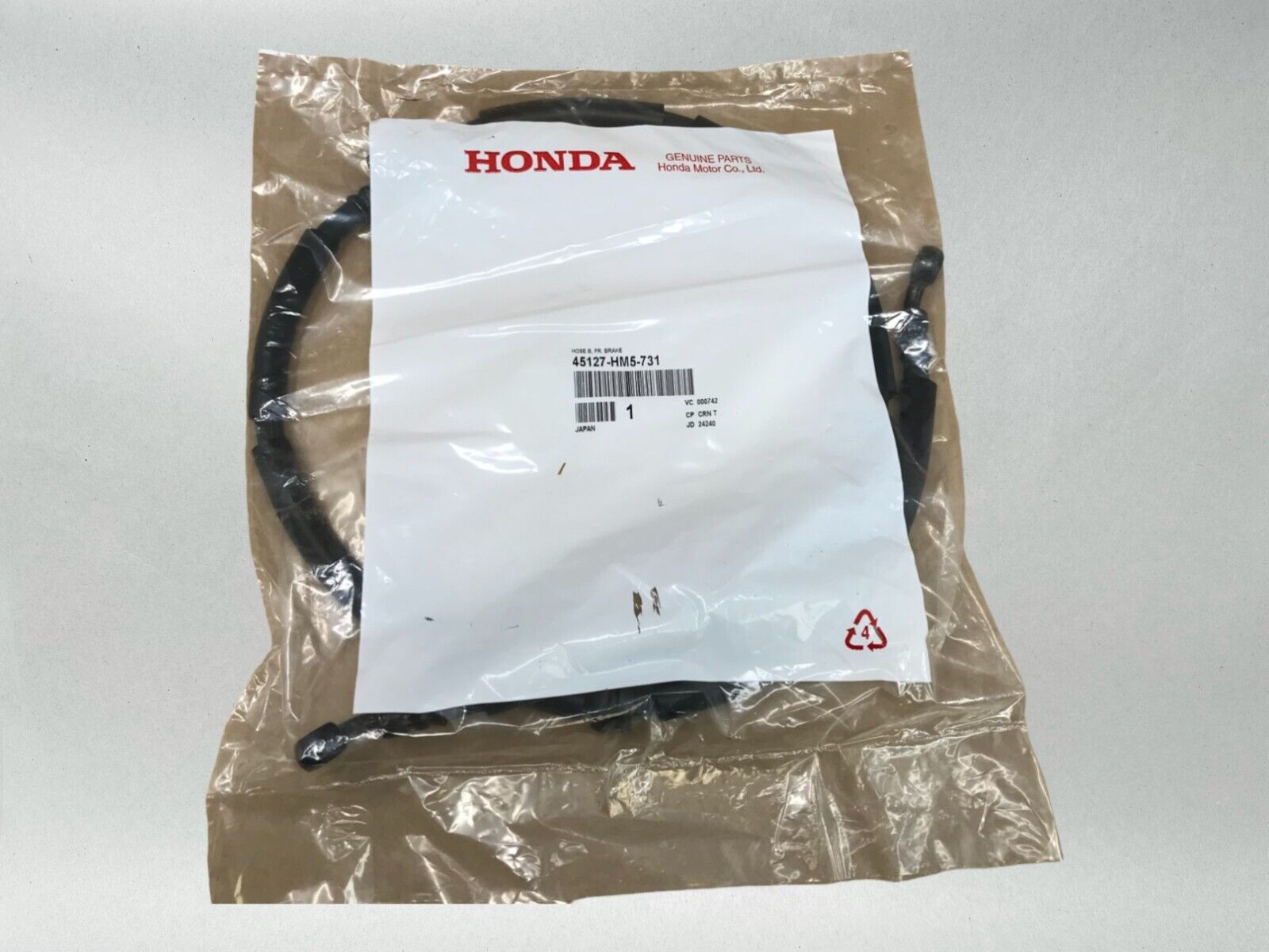 Honda OEM FRONT BRAKE HOSE B 1995-1998 TRX300FW FOURTRAX 45127-HM5-731