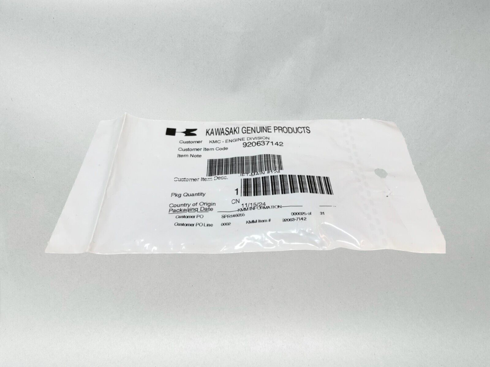 Kawasaki Genuine OEM Authentic JET-MAIN#124 92063-7142 1