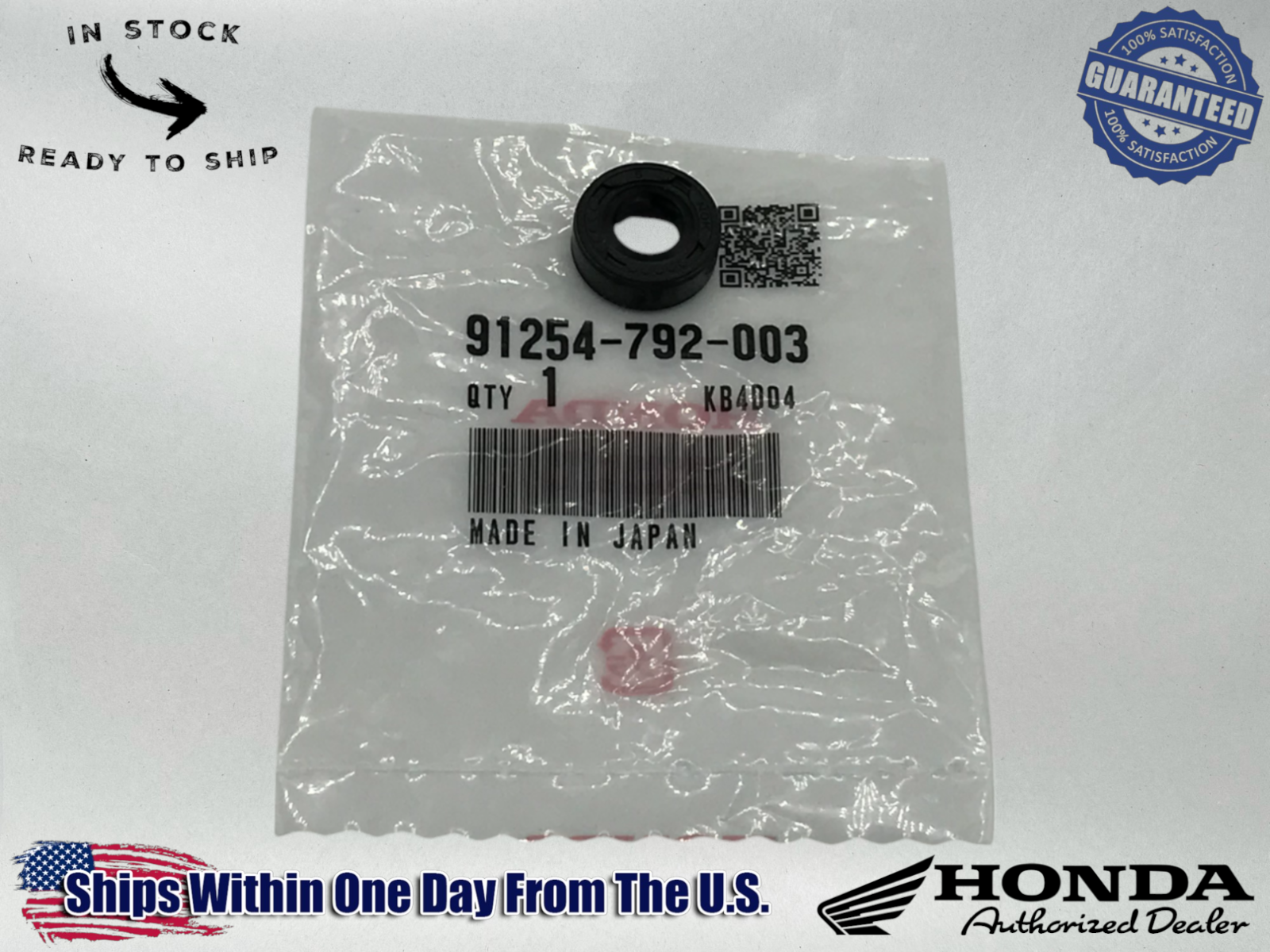 Honda Genuine OEM Authentic Oil Seal (8X16X6) 91254-792-003