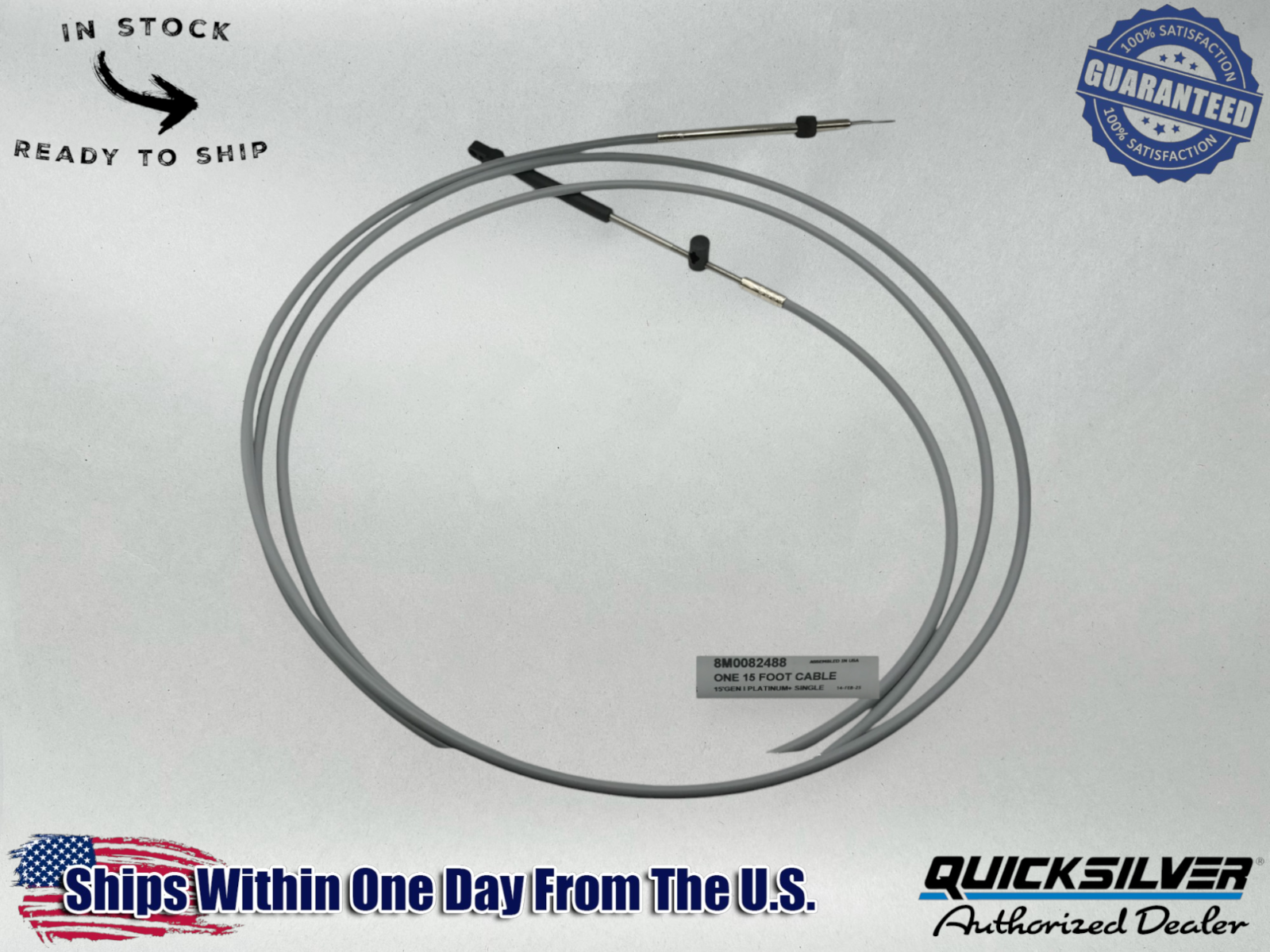 Mercury OEM Throttle or Shift Cable 15 Foot Platinum Plus Generation I 8M0082488