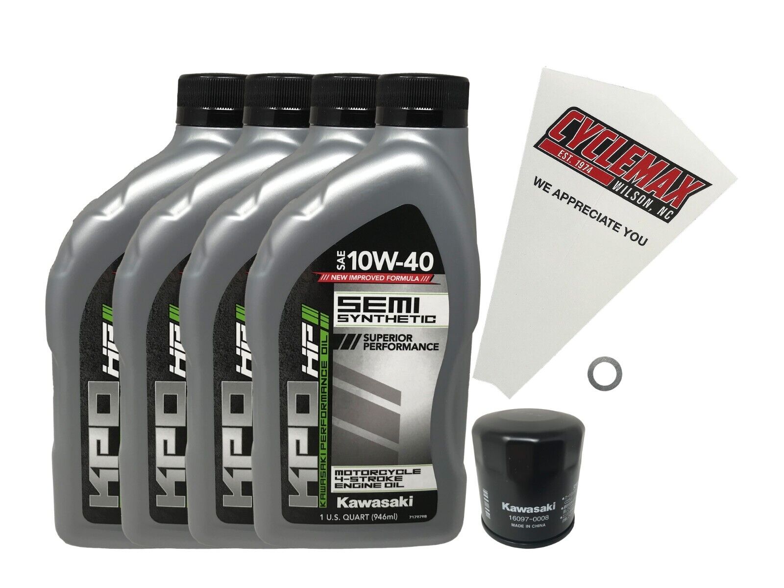 Cyclemax OEM SS 10W-40 Oil Change Kit fits 2020-2023 Kawasaki Ninja 1000SX