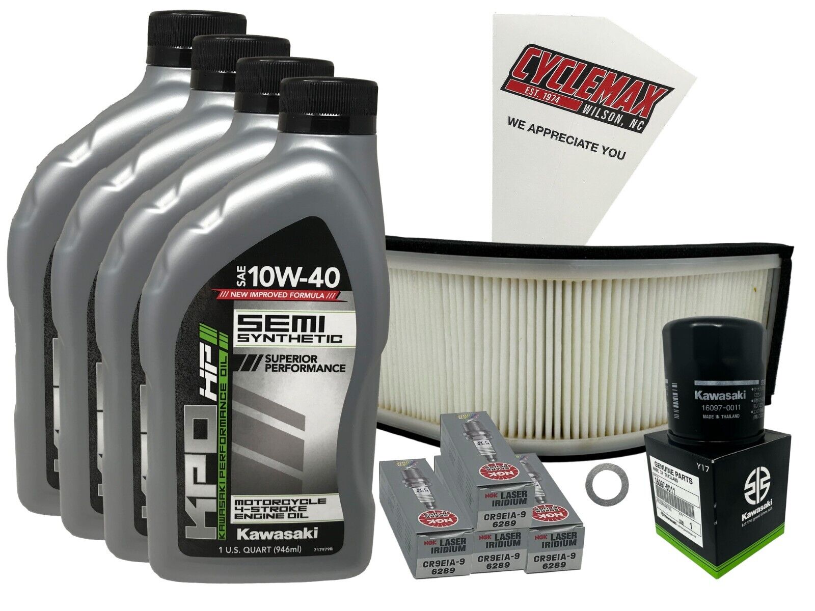 Cyclemax Semi-Synthetic Tune Up Kit w/Plugs fits 2004-2007 Kawasaki Ninja ZX-10R