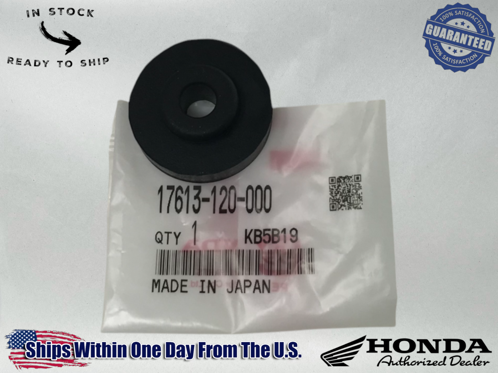 Honda Genuine OEM Authentic RUBBER, FUEL TANK 17613-120-000