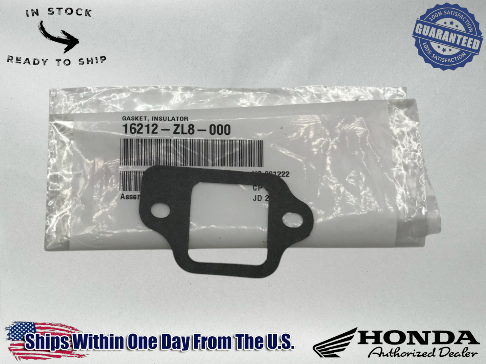 Honda OEM Authentic Insulator Gasket GCV160 GCV190 HRR216 HRT216 16212-ZL8-000
