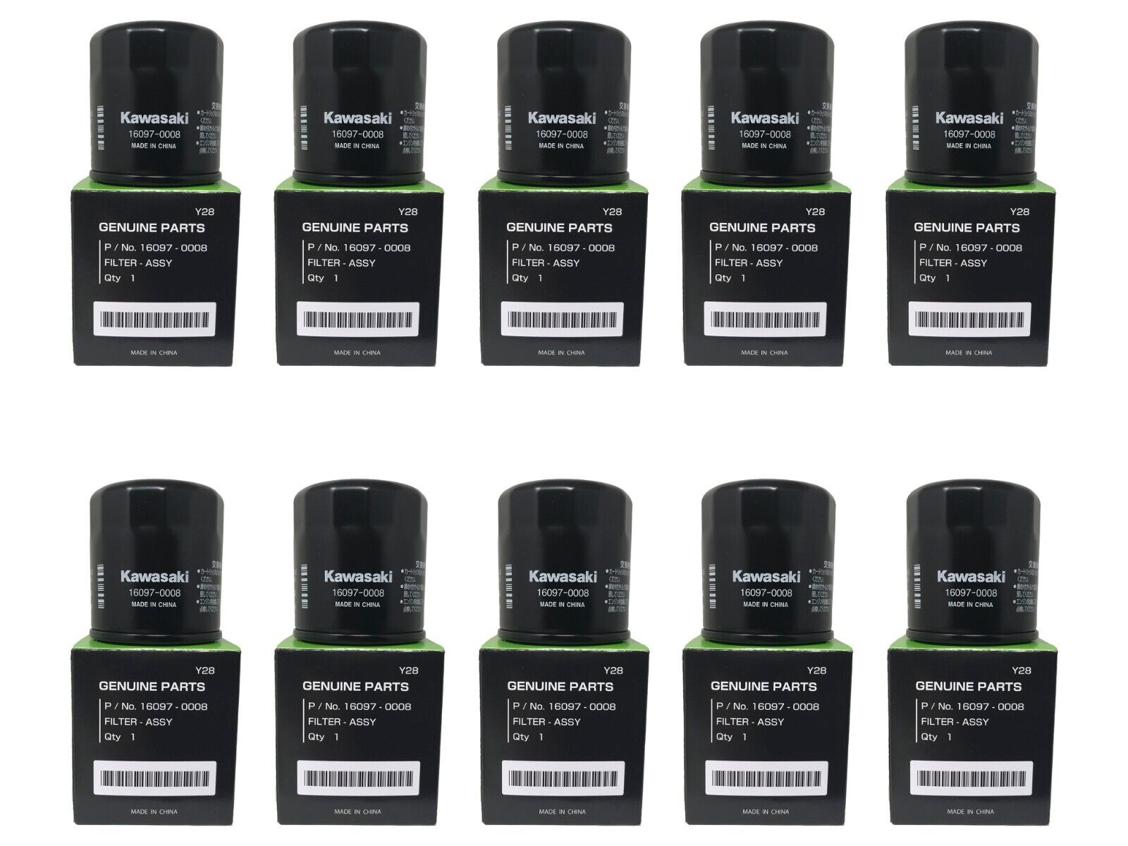 10 Pack Kawasaki OEM Oil Filter 16097-0008