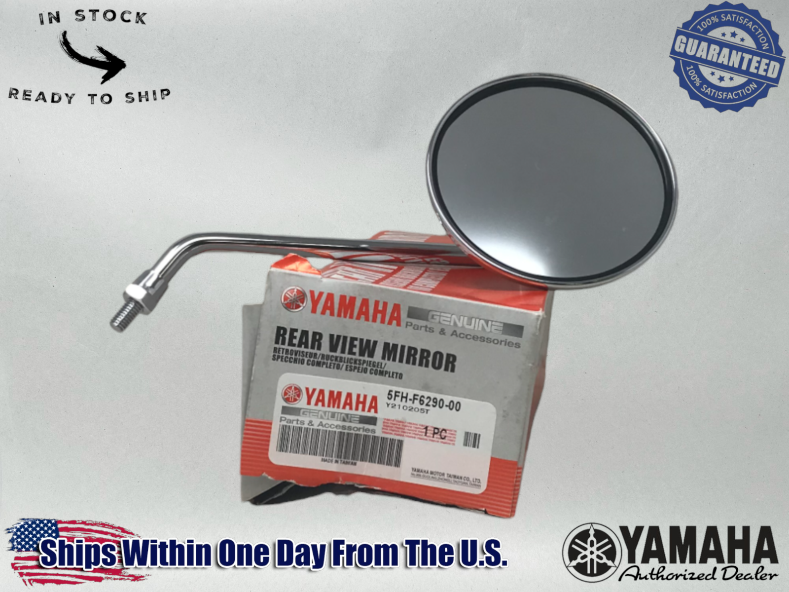 Yamaha Genuine OEM Authentic Right Rear View Mirror 5FH-F6290-00-00