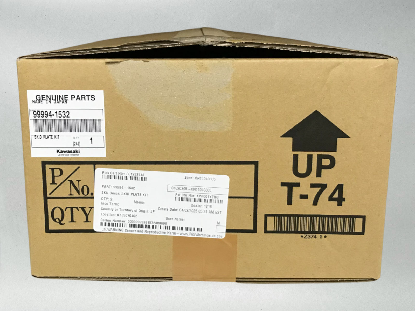Kawasaki Genuine OEM 2019-25 KX250 KX450 X SR SKID PLATE KIT 99994-1532