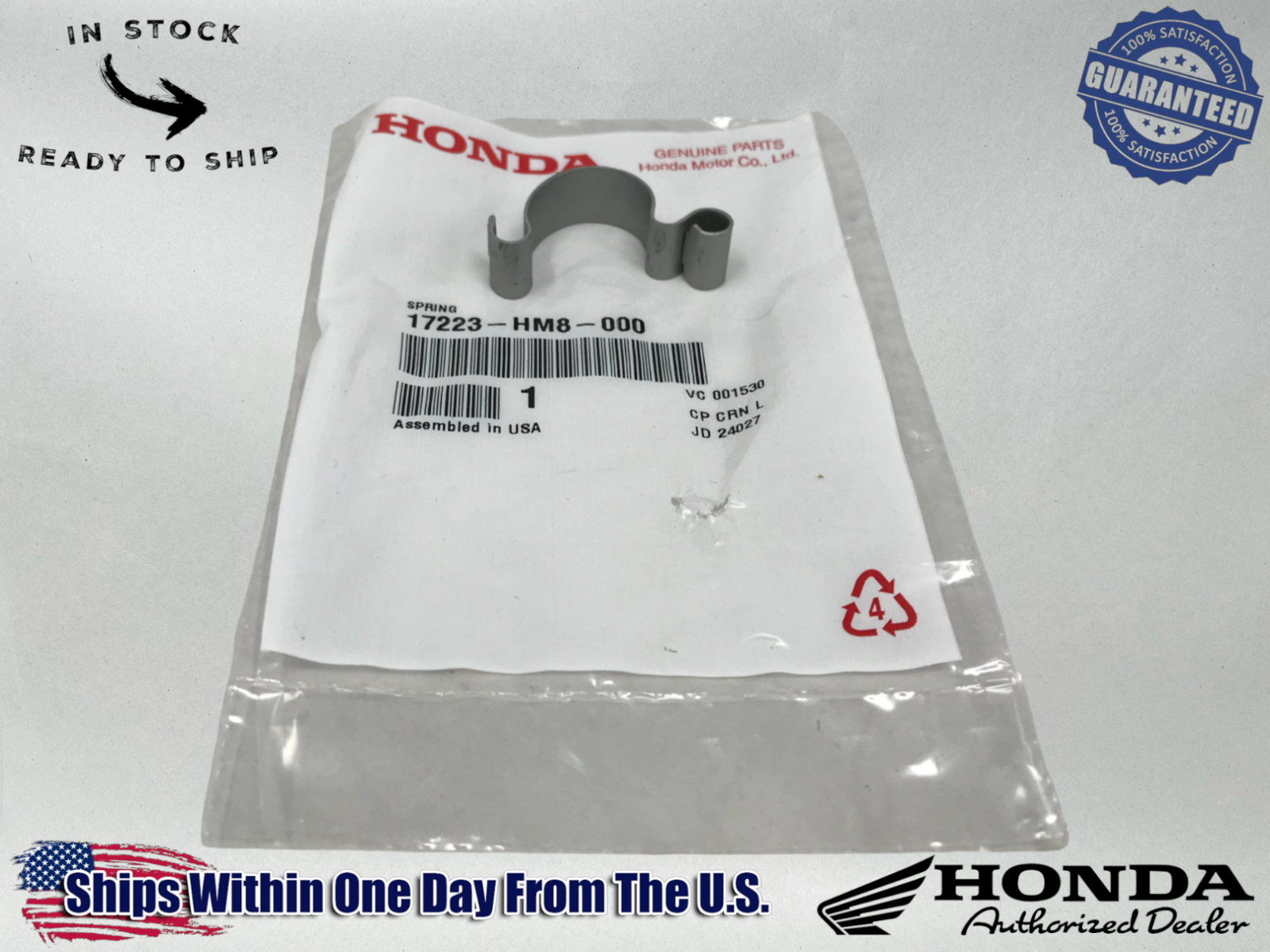 Honda Genuine OEM Authentic SPRING 17223-HM8-000 17223-HM8-000