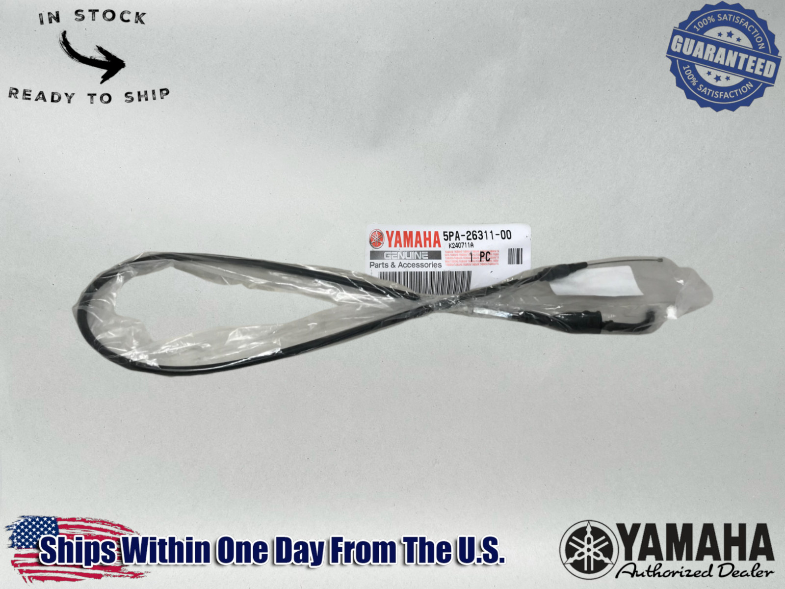 Yamaha Genuine OEM Authentic Factory Throttle Cable 5PA-26311-00-00