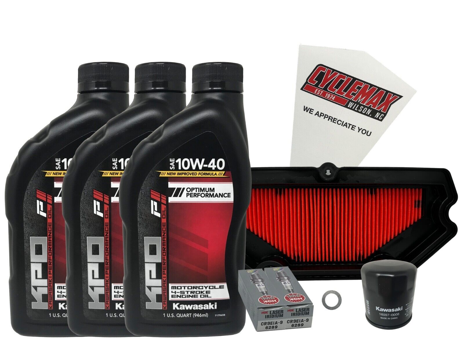 Cyclemax Standard Tune Up Kit with Spark Plugs fits Kawasaki 2012-2016 Ninja 650