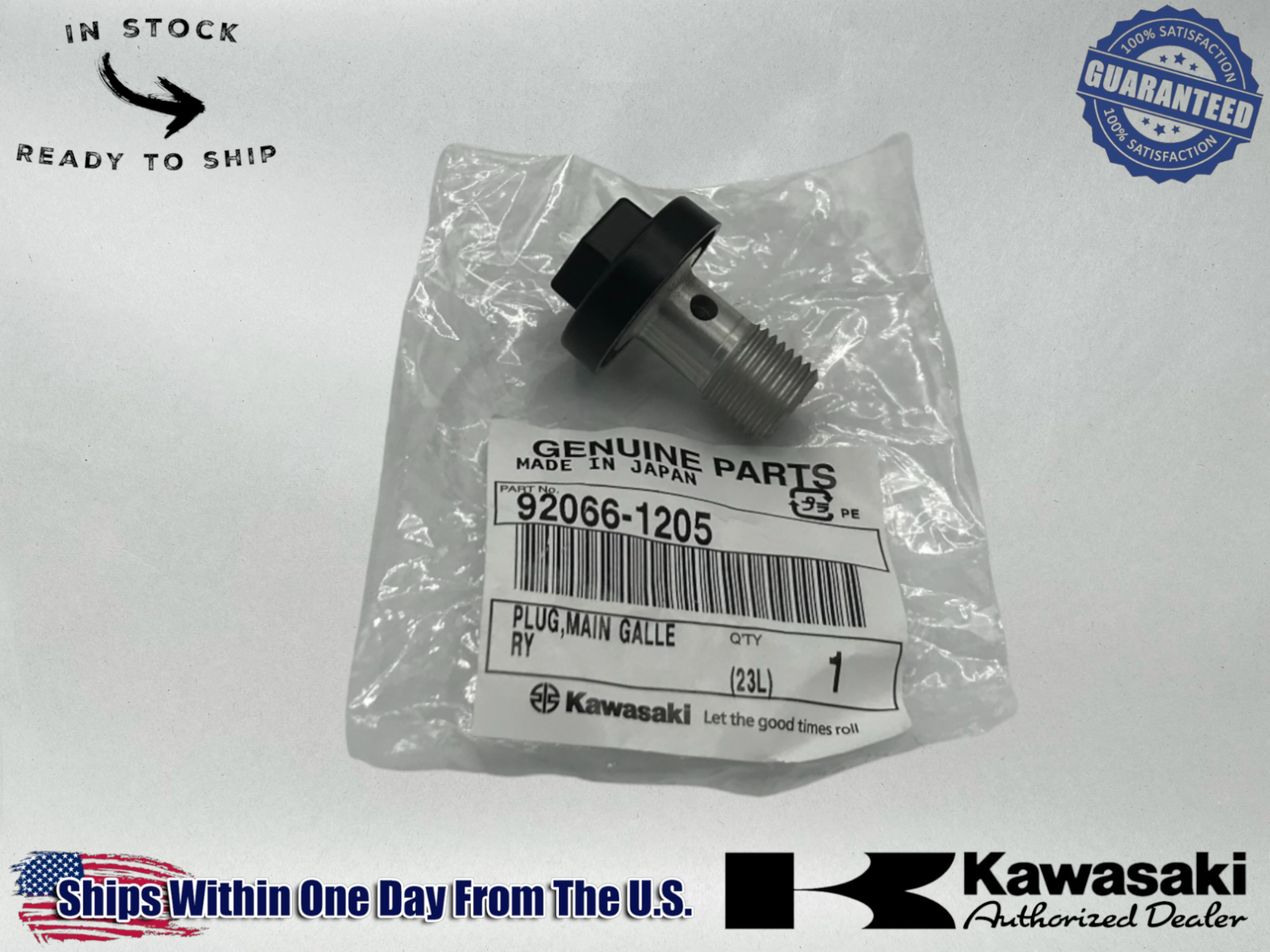 ゆう Kawasaki Genuine OEM Authentic Main Gallery Plug 92066-1205 1