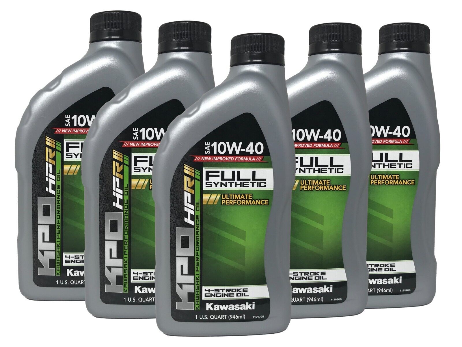 Kawasaki Genuine OEM KPO Full Synthetic 10W-40 Oil Quart K61021-500-01Q - 5 Pack