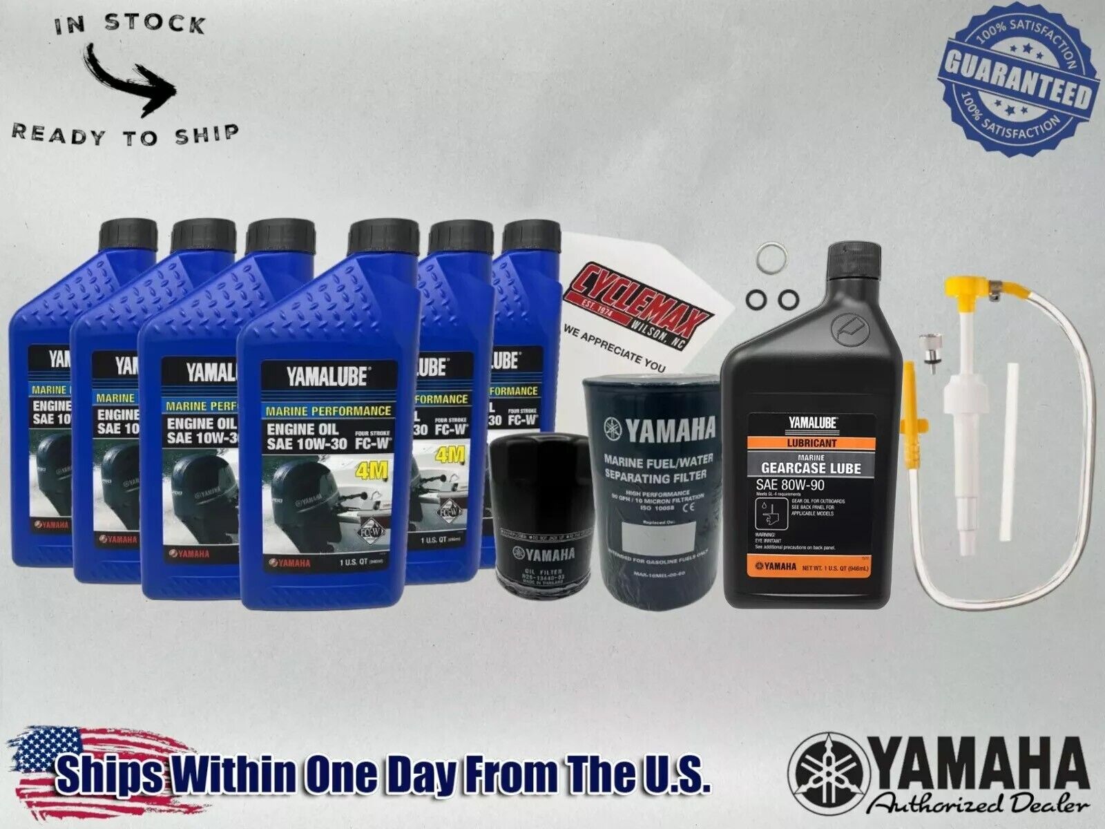 Cyclemax 10W30 Marine Gear Pump Service Kit fits 2002-2024 Yamaha F200 Motor