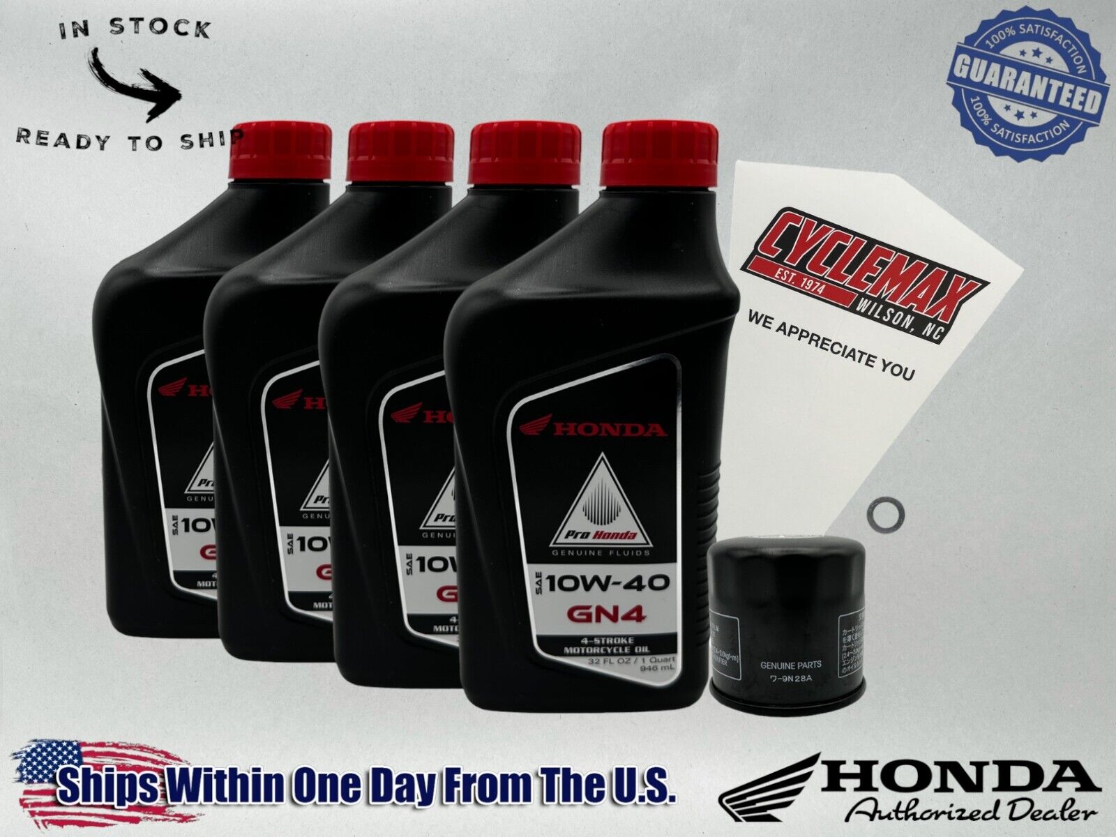Cyclemax Standard GN4 10W-40 Oil Change Kit fits 2018-2024 Honda CB1000R