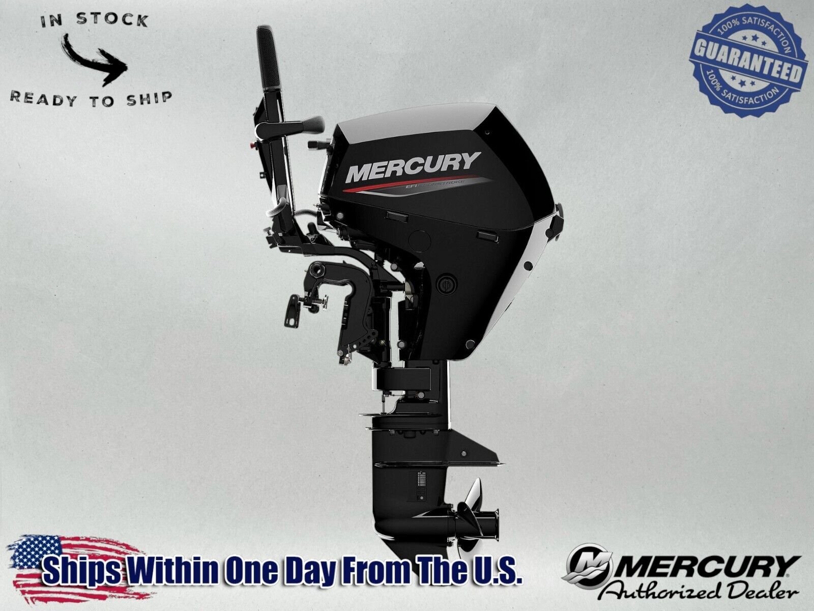 Mercury 20hp EFI Tiller FourStroke Outboard Motor, 15" Shaft Model ME 20 MH 4S