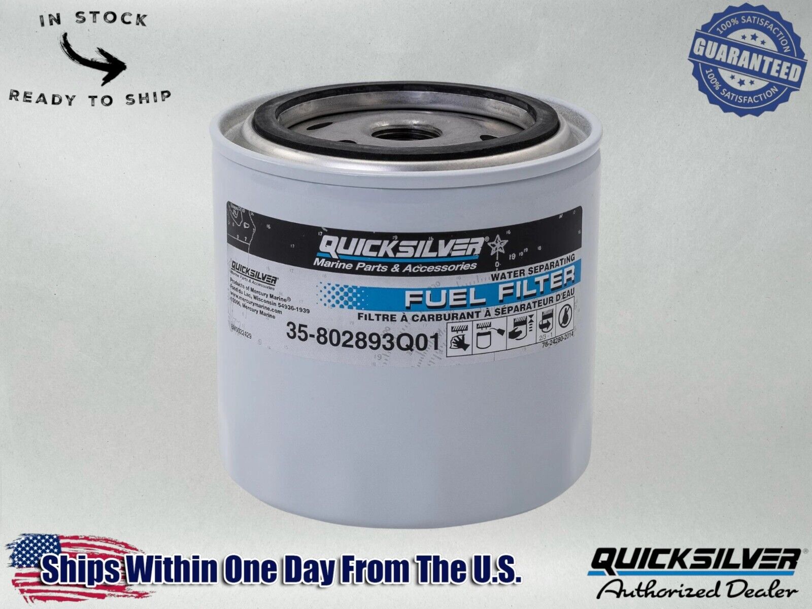 Quicksilver OEM Water Sep Fuel Filter Outboard and MerCruiser 802893Q01
