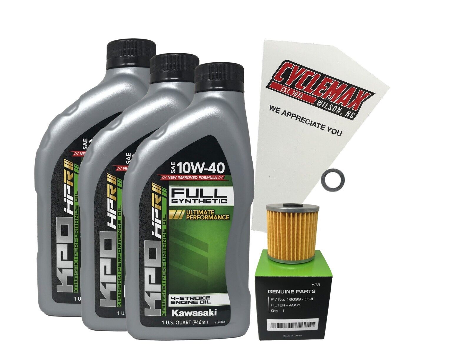 Cyclemax OEM FS 10W-40 Oil Change Kit fits 1988-2002 Kawasaki BAYOU 220