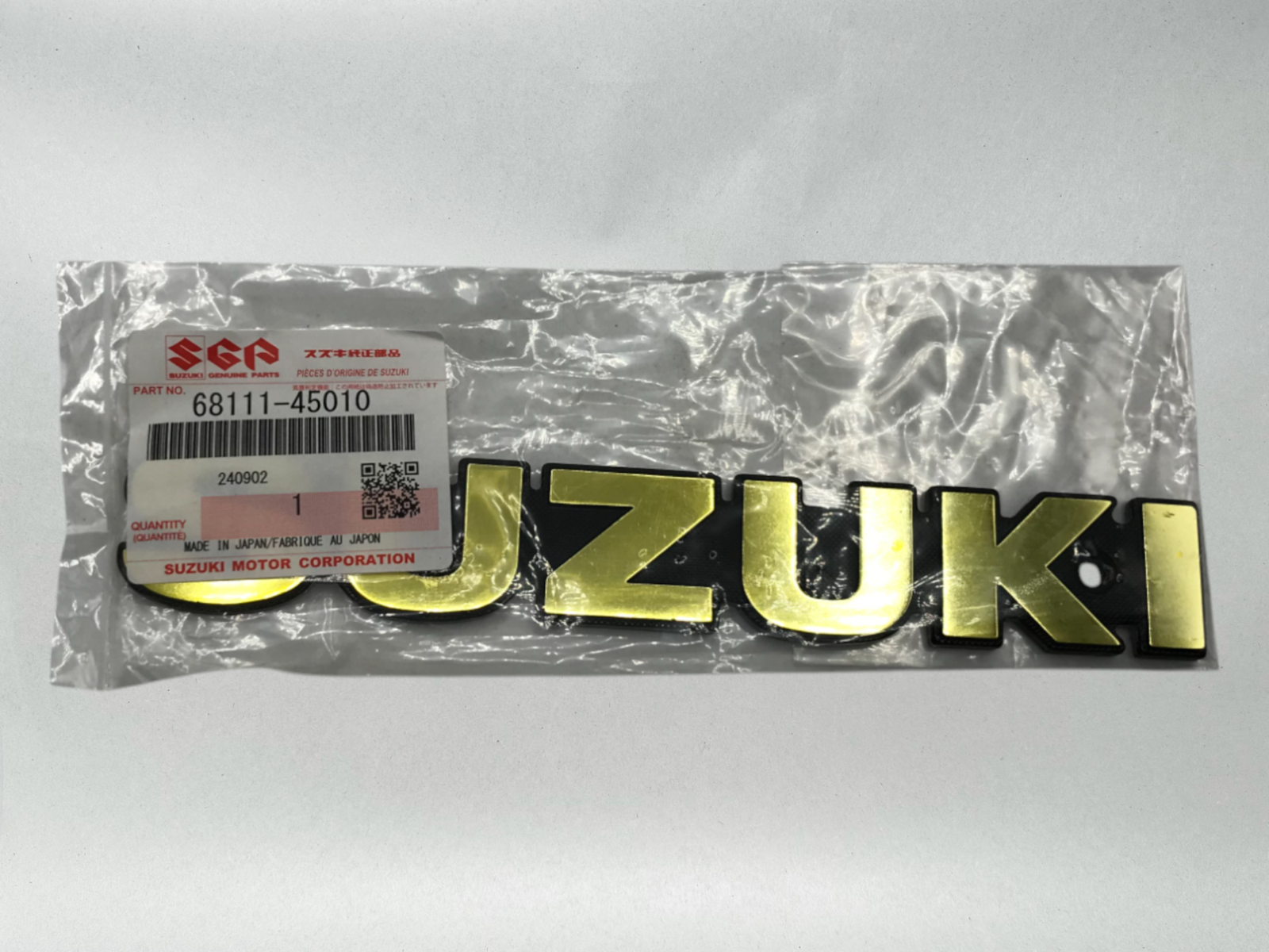 Suzuki Genuine OEM Authentic Gold Fuel Tank Emblem 68111-45010
