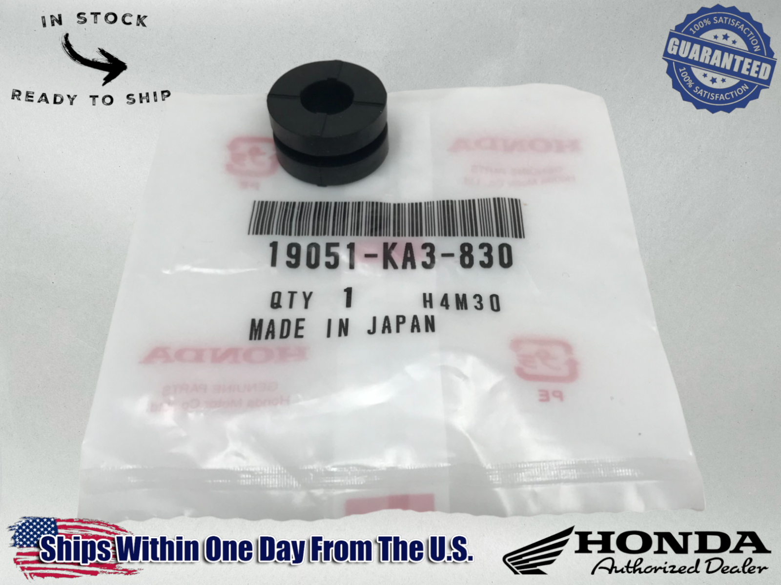 Honda Genuine OEM Authentic RUBBER 19051-KA3-830 19051-KA3-830