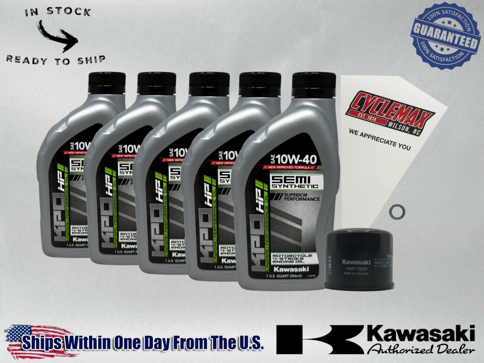 Cyclemax Semi-Synthetic KPO Oil Change Kit fits 2020-2023 Kawasaki Z H2