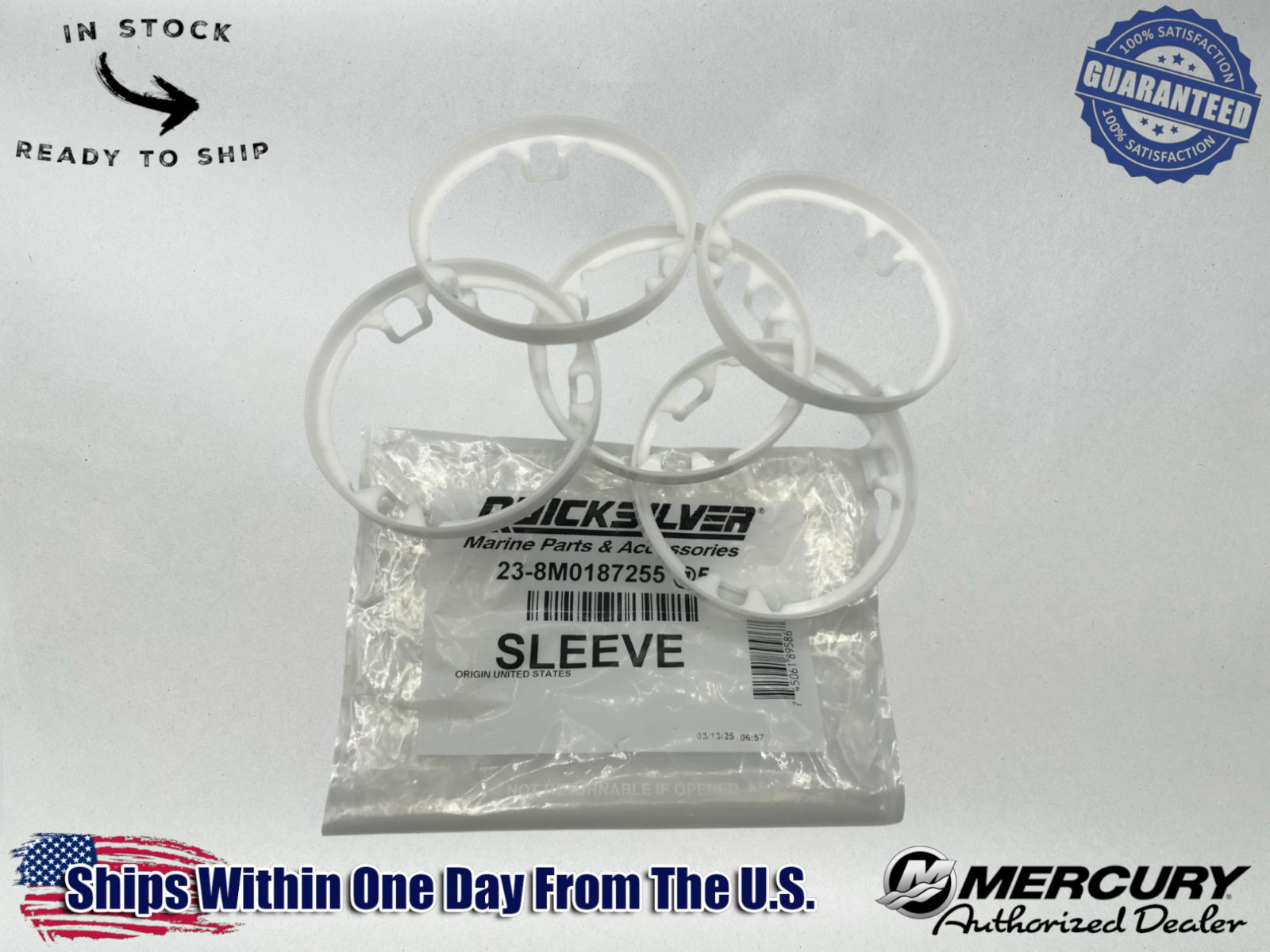 Mercury Genuine OEM Authentic Propeller Bore Sleeve *LOT 5* Part # 8M0187255