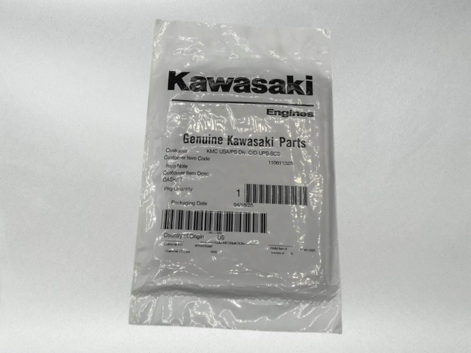 Kawasaki Genuine OEM Rocker Cover Gasket for a Mule KAF400 FJ400 11061-1325