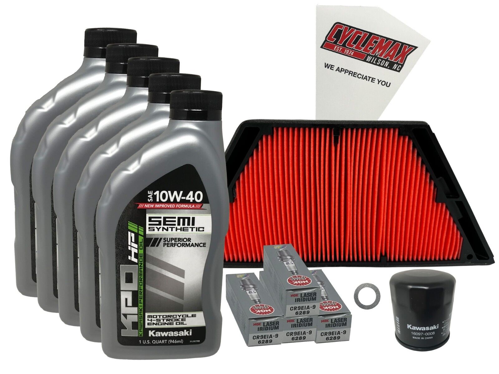 Cyclemax Semi-Synthetic Tune Up Kit w/Plugs fits 2012-2023 Kawasaki Ninja ZX-14R