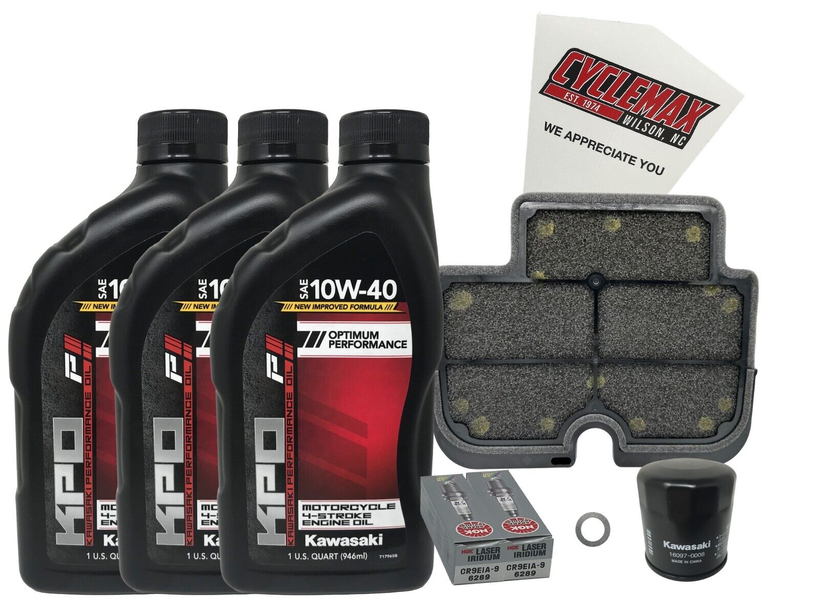 Cyclemax Standard Tune Up Kit with Spark Plugs fits Kawasaki 2009-2011 Ninja 650