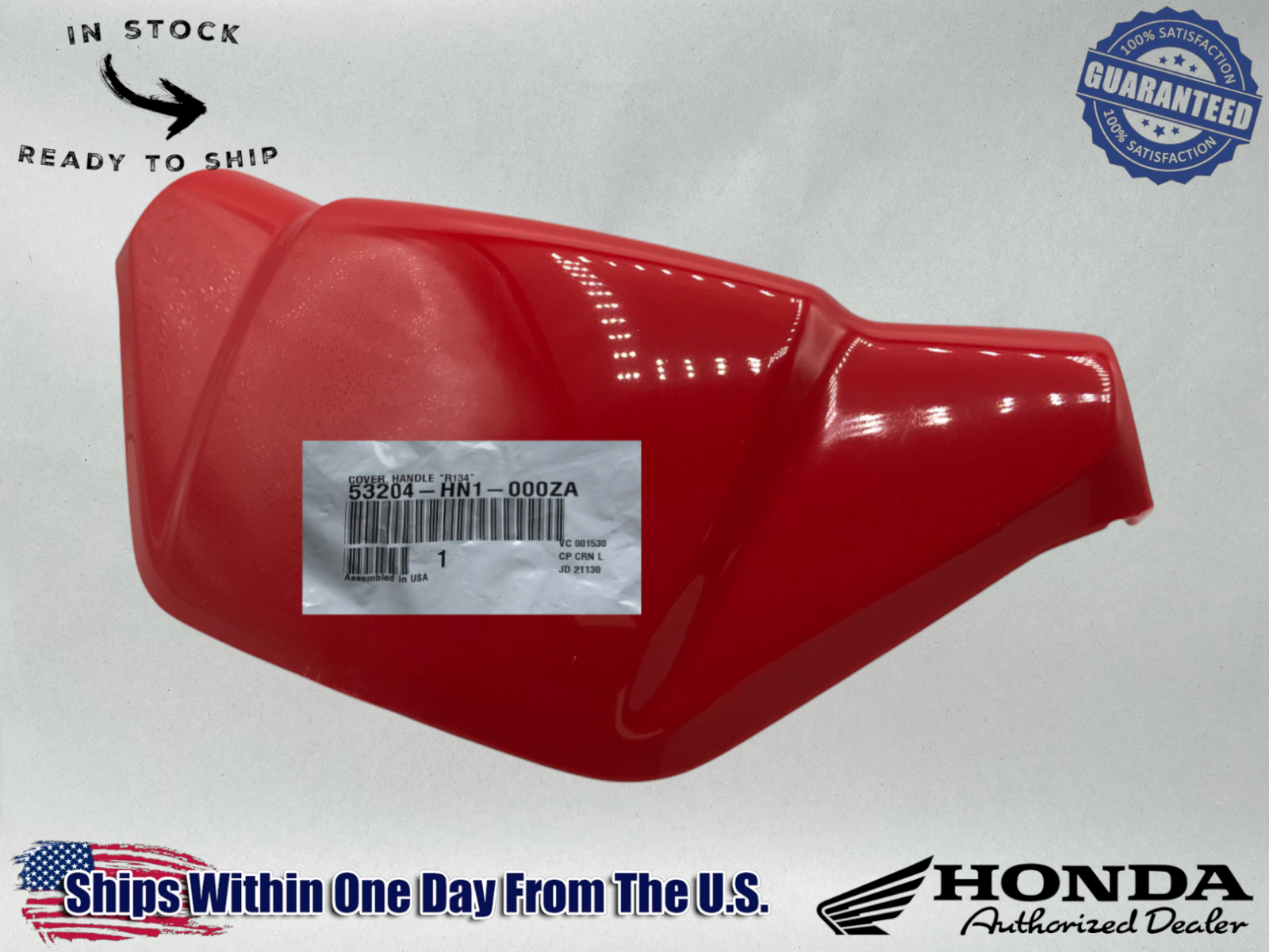 Honda OEM 99-07 DASH HANDLEBAR COVER RED PLASTIC TRX400EX - 53204-HN1-000ZA