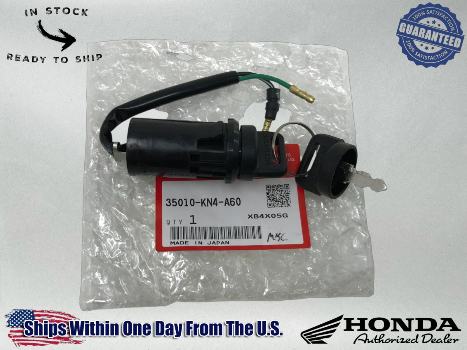 Honda Genuine OEM IGNITION KEYS SWITCH LOCK SET 2001-11 XR80 XR100 35010-KN4-A60