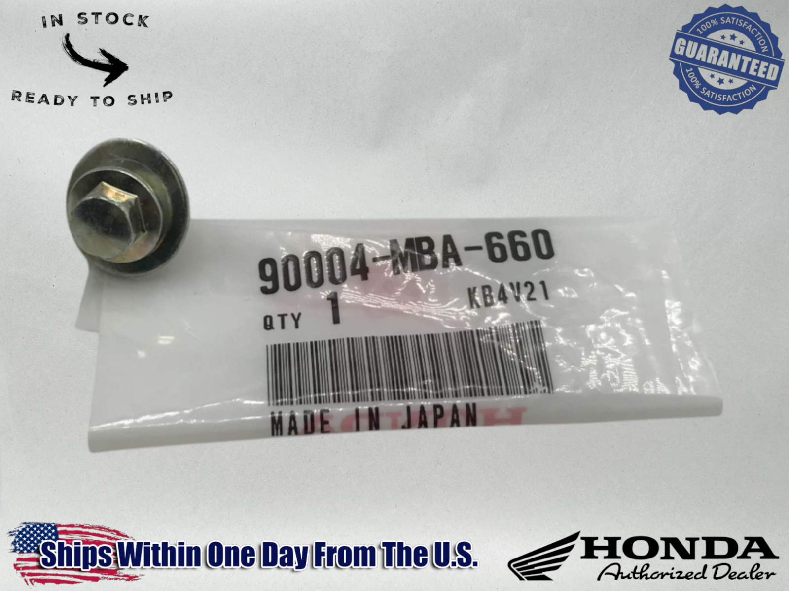 Honda Genuine OEM Authentic Honda BOLT, SPECIAL (6MM) 90004-MBA-660
