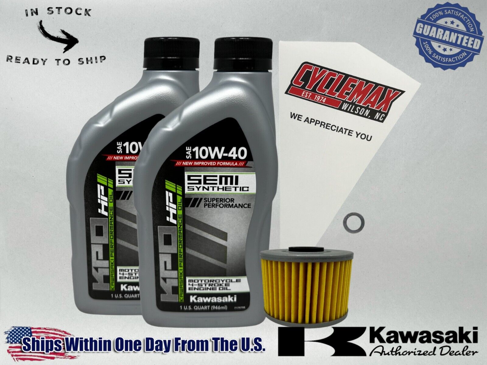 Cyclemax Semi-Synthetic KPO Oil Change Kit fits 2018-2020 Kawasaki KLX250