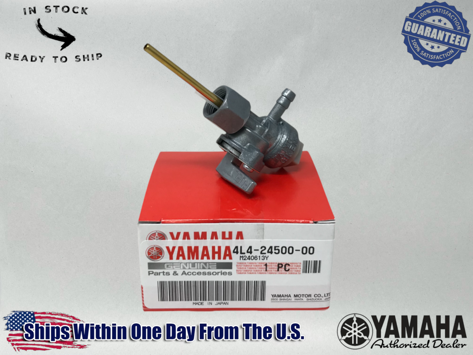 Yamaha Genuine OEM Authentic Fuel Petcock Valve Assembly Gas 4L4-24500-00-00