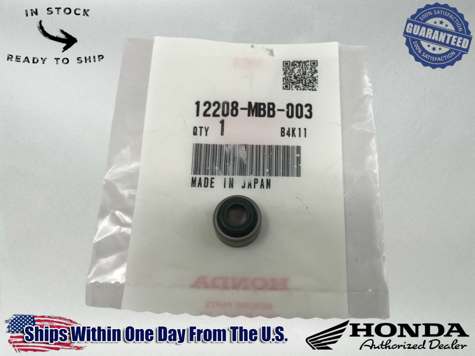 Honda Genuine OEM Authentic SEAL EX. VALVE STEM (IN./EX.) 12208-MBB-003
