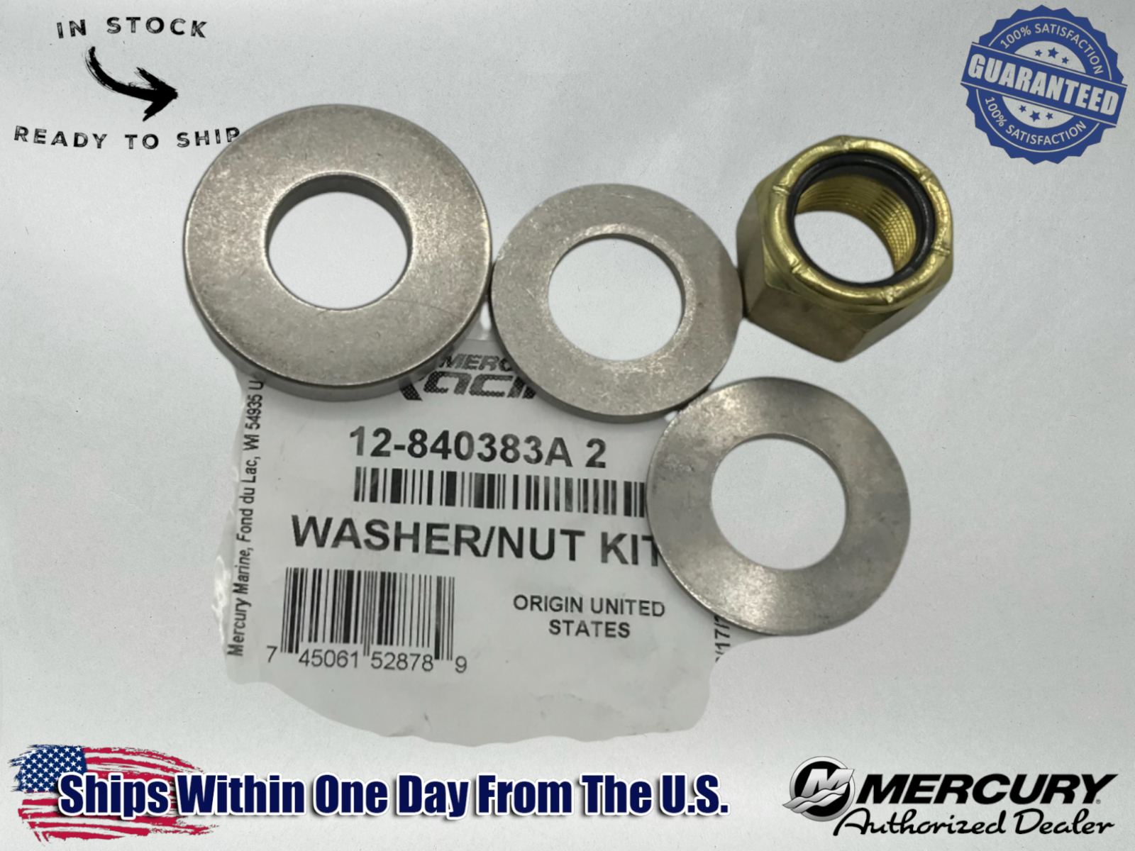 Mercury OEM Mercruiser Quicksilve Propeller Nut Kit Heavy Duty 12-840383A2
